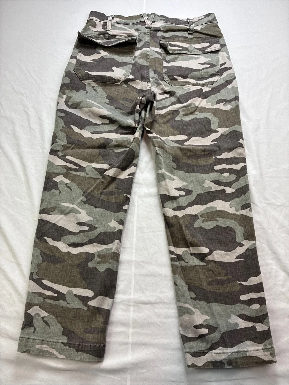 J. Crew Ladies Camo Crop Straight Leg Pants Sz 28 stretch quality cotton blend